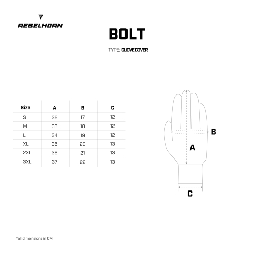 Rękawice motocyklowe przeciwdeszczowe REBELHORN BOLT BLACK