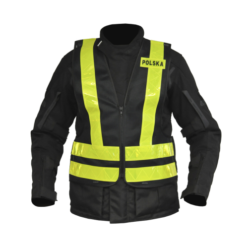 Kamizelka motocyklowa odblaskowa OZONE POLSKA BLACK/FLUO YELLOW