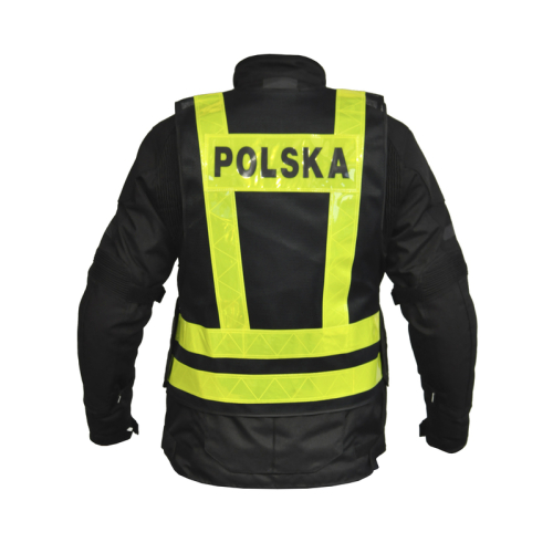 Kamizelka motocyklowa odblaskowa OZONE POLSKA BLACK/FLUO YELLOW
