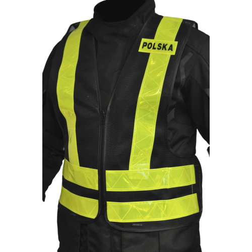Kamizelka motocyklowa odblaskowa OZONE POLSKA BLACK/FLUO YELLOW