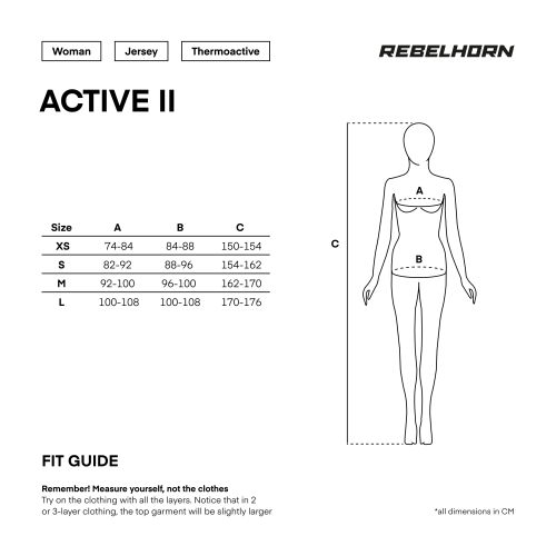 Koszulka termoaktywna damska REBELHORN ACTIVE II LADY BLACK/GREY