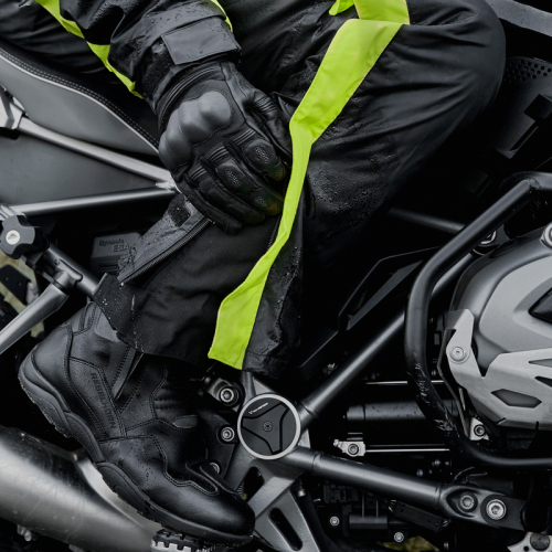 Kombinezon motocyklowy przeciwdeszczowy jednoczęściowy REBELHORN TRAVEL BLACK/FLO YELLOW
