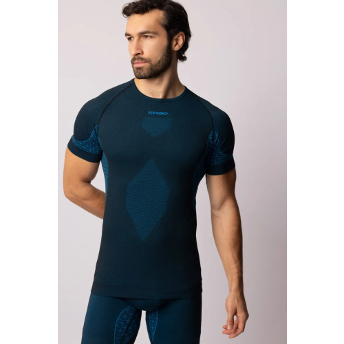 Koszulka termoaktywna z krótkim rękawem SPAIO BREEZE BLACK/BLUE
