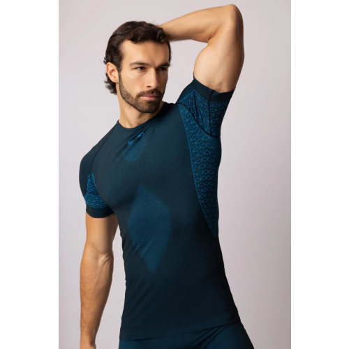 Koszulka termoaktywna z krótkim rękawem SPAIO BREEZE BLACK/BLUE