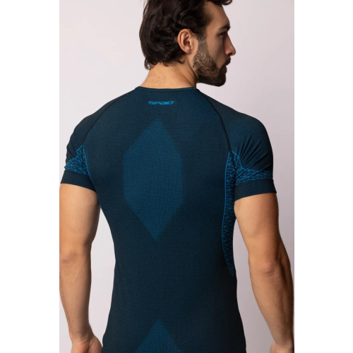 Koszulka termoaktywna z krótkim rękawem SPAIO BREEZE BLACK/BLUE