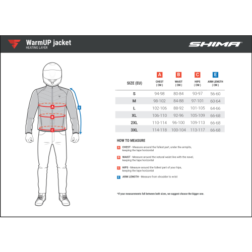 Kurtka ocieplająca motocyklowa,podpinka do kurtek SHIMA WARMUP
