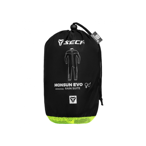 Kombinezon motocyklowy przeciwdeszczowy jednoczęściowy SECA MONSUN EVO BLACK/FLUO