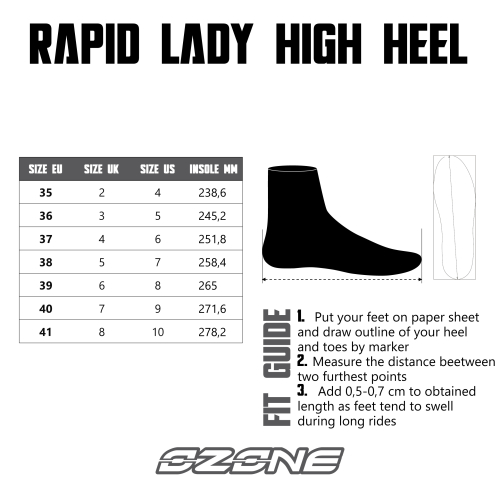 Buty motocyklowe OZONE RAPID LADY HIGH HEEL BLACK MATT