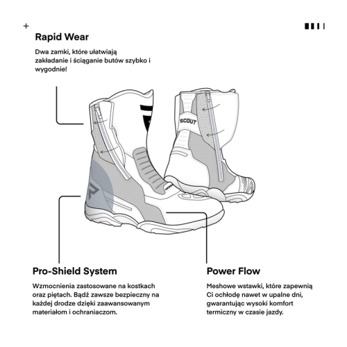 Buty motocyklowe REBELHORN SCOUT AIR BLACK MATT