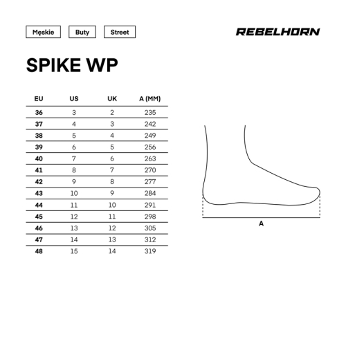 Buty motocyklowe krótkie z membraną REBELHORN SPIKE WP BLACK