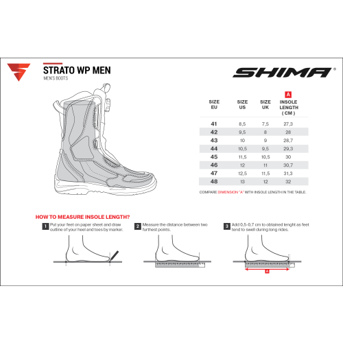 Buty motocyklowe turystyczne SHIMA STRATO WP BLACK