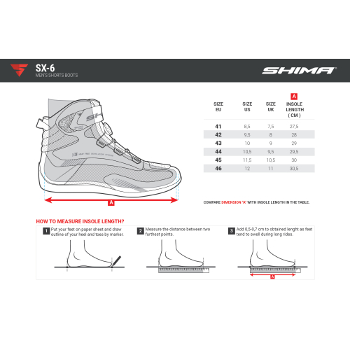 Buty krótkie motocyklowe SHIMA SX-6 BLACK