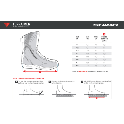 Buty motocyklowe turystyczne SHIMA TERRA BLACK