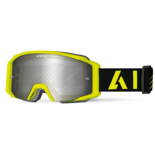 GOGLE cross quad AIROH BLAST XR1 YELLOW MATT - SZYBA SILVER MIRRORED