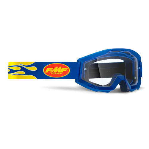 GOGLE cross quad FMF POWERCORE FLAME NAVY - SZYBA CLEAR