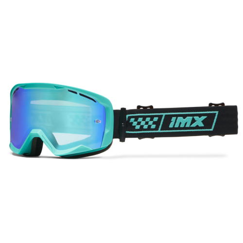 GOGLE cross quad IMX ENDURANCE RACE TURQUOISE MATT/BLACK - Szyba Iridium Green + Clear