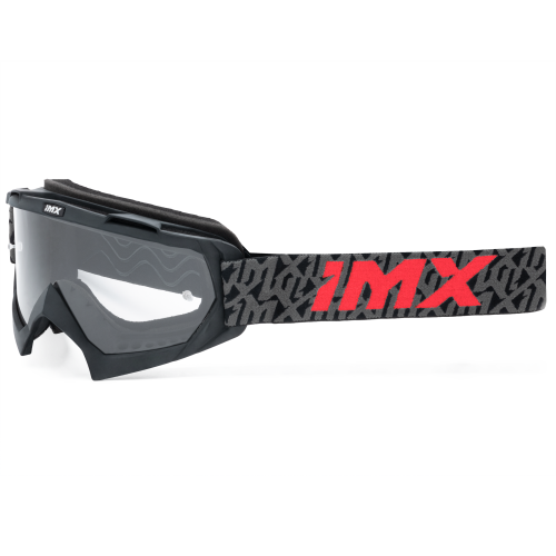 GOGLE cross quad IMX MUD BLACK MATT/GREY/RED - SZYBA CLEAR (1 SZYBA W ZESTAWIE)