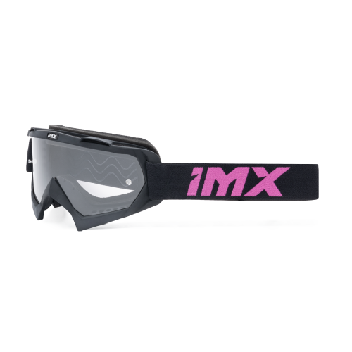 GOGLE cross quad IMX MUD BLACK MATT/PINK - SZYBA CLEAR (1 SZYBA W ZESTAWIE)