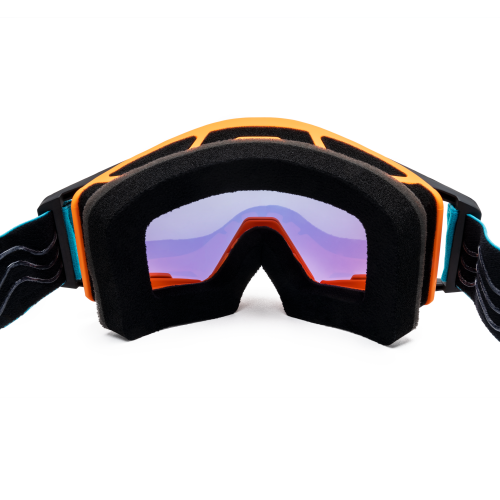 GOGLE cross quad IMX SAND ORANGE MATT/BLUE/WHITE - SZYBA ORANGE IRIDIUM + CLEAR (2 SZYBY W ZESTAWIE)