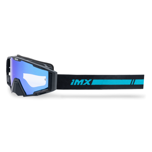 GOGLE cross quad IMX SAND BLACK MATT/BLUE - SZYBA BLUE IRIDIUM + CLEAR (2 SZYBY W ZESTAWIE)
