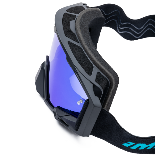 GOGLE cross quad IMX SAND BLACK MATT/BLUE - SZYBA BLUE IRIDIUM + CLEAR (2 SZYBY W ZESTAWIE)