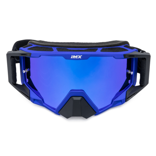 GOGLE cross quad IMX SAND BLACK MATT/BLUE - SZYBA BLUE IRIDIUM