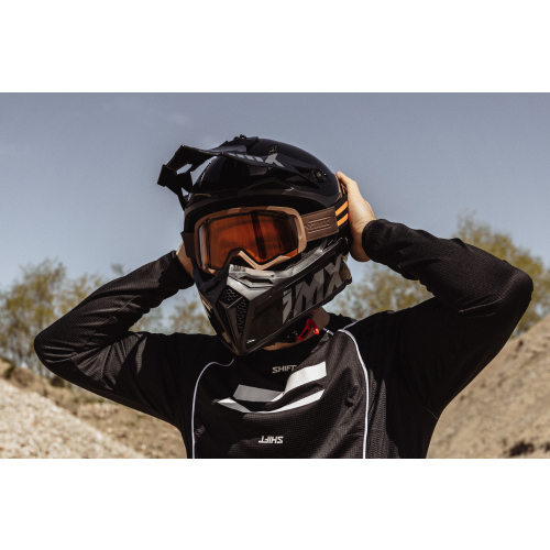 GOGLE cross quad IMX ENDURANCE RUST BROWN MATT/ORANGE - Szyba ORANGE + Clear