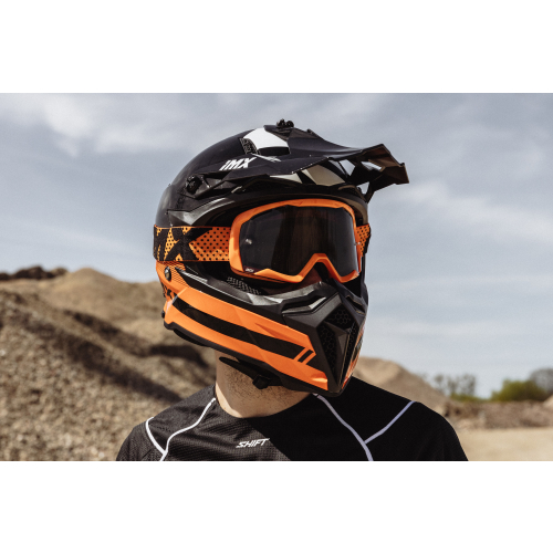 GOGLE cross quad IMX ENDURANCE FLIP ORANGE GLOSS/ORANGE - Szyba DARK SMOKE + Clear