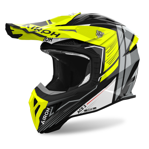 Kask Motocyklowy cross enduro AIROH AVIATOR ACE 2 ENGINE YELLOW GLOSS