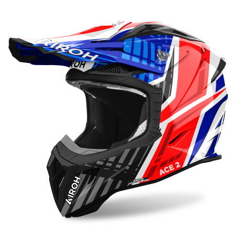 Kask Motocyklowy cross enduro AIROH AVIATOR ACE 2 PROUD BLUE/RED GLOSS