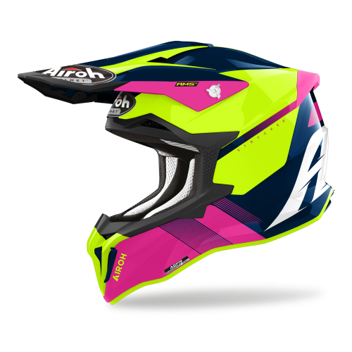 Kask Motocyklowy cross quad AIROH STRYCKER BLAZER BLUE/PINK GLOSS
