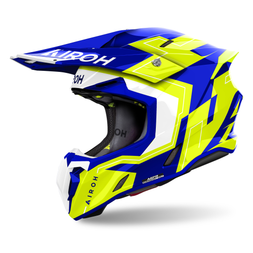 Kask Motocyklowy cross quad AIROH TWIST 3 DIZZY BLUE/YELLOW GLOSS