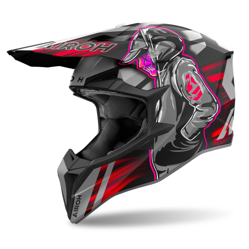 Kask Motocyklowy cross enduro AIROH WRAAAP CYBER RED MATT