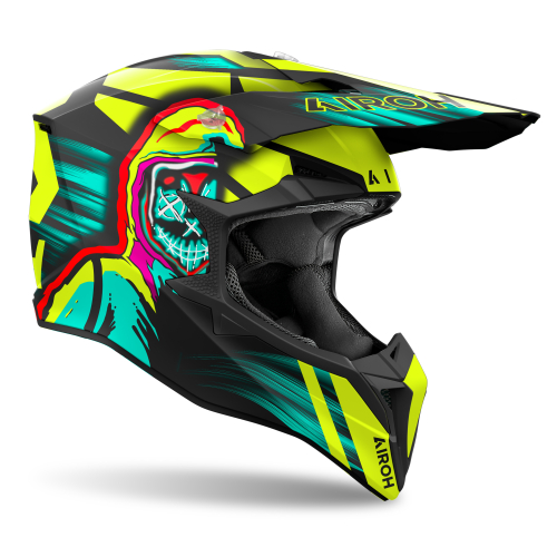 Kask Motocyklowy cross enduro AIROH WRAAAP CYBER YELLOW MATT