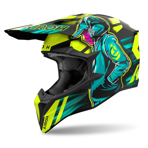 Kask Motocyklowy cross enduro AIROH WRAAAP CYBER YELLOW MATT