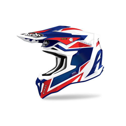 Kask Motocyklowy cross quad AIROH STRYCKER AXE BLUE/RED GLOSS