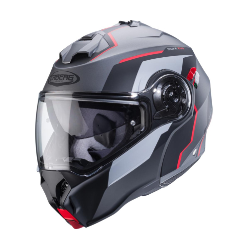 Kask Motocyklowy szczękowy CABERG DUKE EVO MOVE SZARY MAT/CZARNY/CZERWONY