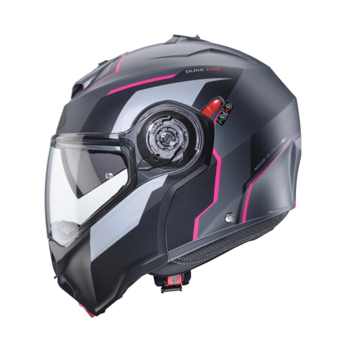 Kask Motocyklowy szczękowy CABERG DUKE EVO MOVE SZARY MAT/CZARNY/FUKSJA
