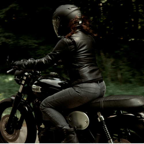 Kurtka motocyklowa skórzana damska ramoneska OZONE RAMONES LADY BLACK