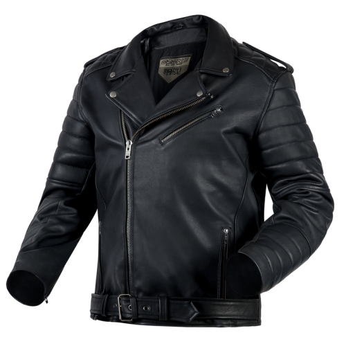 Kurtka motocyklowa skórzana ramoneska OZONE RAMONES MODERN MATT BLACK