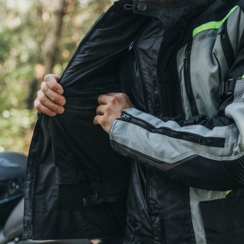 Kurtka motocyklowa turystyczna OZONE TOUR III BLACK/GREY/FLUO YELLOW