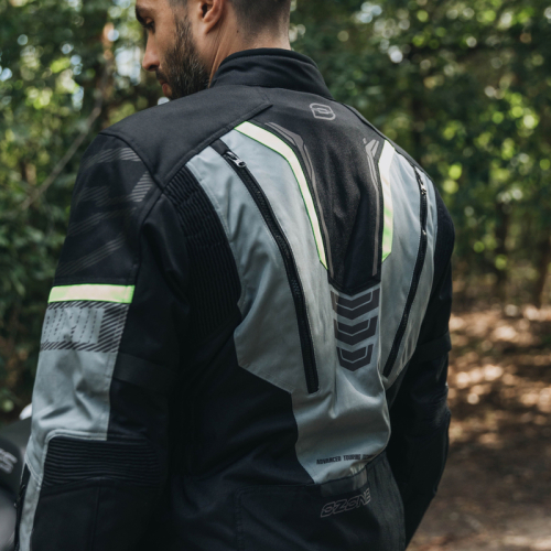Kurtka motocyklowa turystyczna OZONE TOUR III BLACK/GREY/FLUO YELLOW