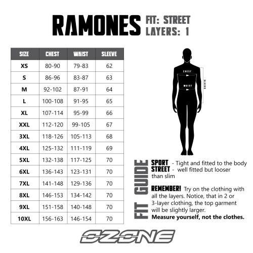 Kurtka motocyklowa skórzana ramoneska OZONE RAMONES BLACK