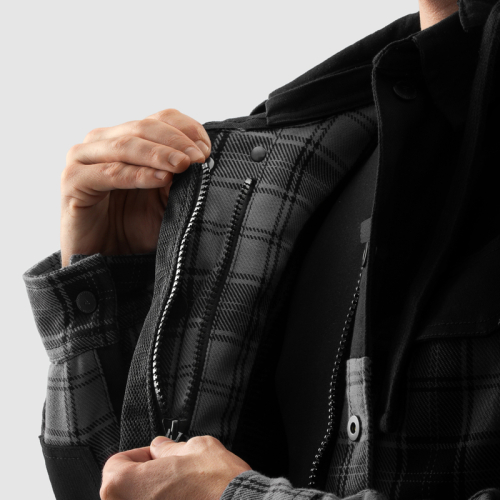 Koszula motocyklowa z kapturem REBELHORN SHIFTER BLACK/GREY