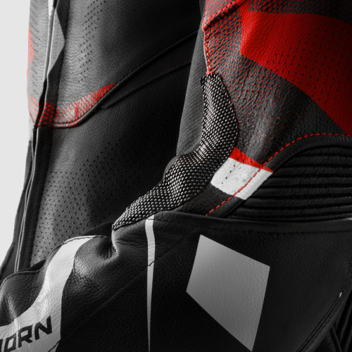 Kurtka motocyklowa skórzana sportowa REBELHORN INFERNO BLACK/BLUE/WHITE/RED