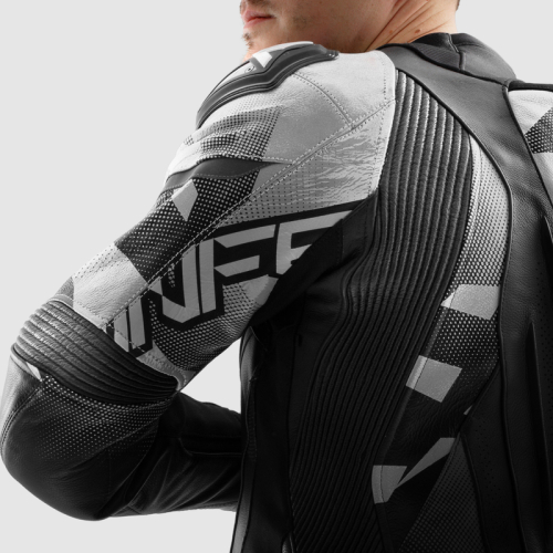 Kurtka motocyklowa skórzana sportowa REBELHORN INFERNO BLACK/WHITE