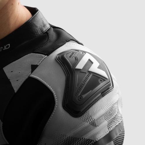 Kurtka motocyklowa skórzana sportowa REBELHORN INFERNO BLACK/WHITE