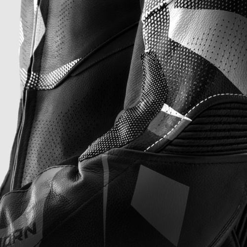 Kurtka motocyklowa skórzana sportowa REBELHORN INFERNO BLACK/WHITE