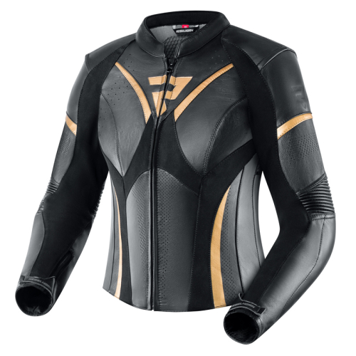 Kurtka motocyklowa skórzana sportowa damska REBELHORN REBEL LADY BLACK/GOLD