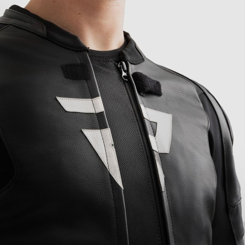 Kurtka motocyklowa skórzana sportowa REBELHORN VELOCE BLACK/GREY/FLUO YELLOW